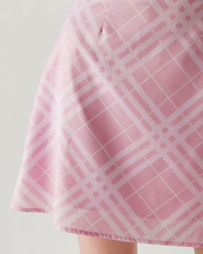 Falda Mini A-line de Cuadros Rosa