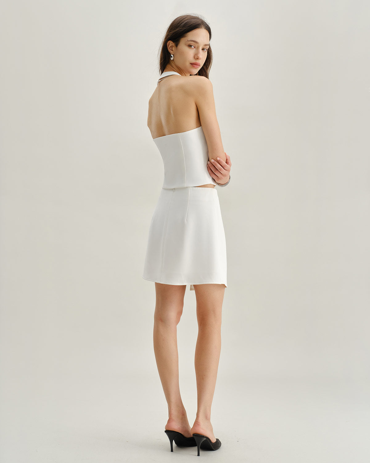 Falda Mini Irregular Blanca