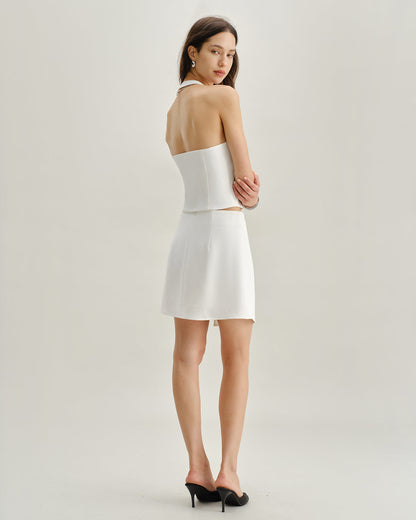 Falda Mini Irregular Blanca