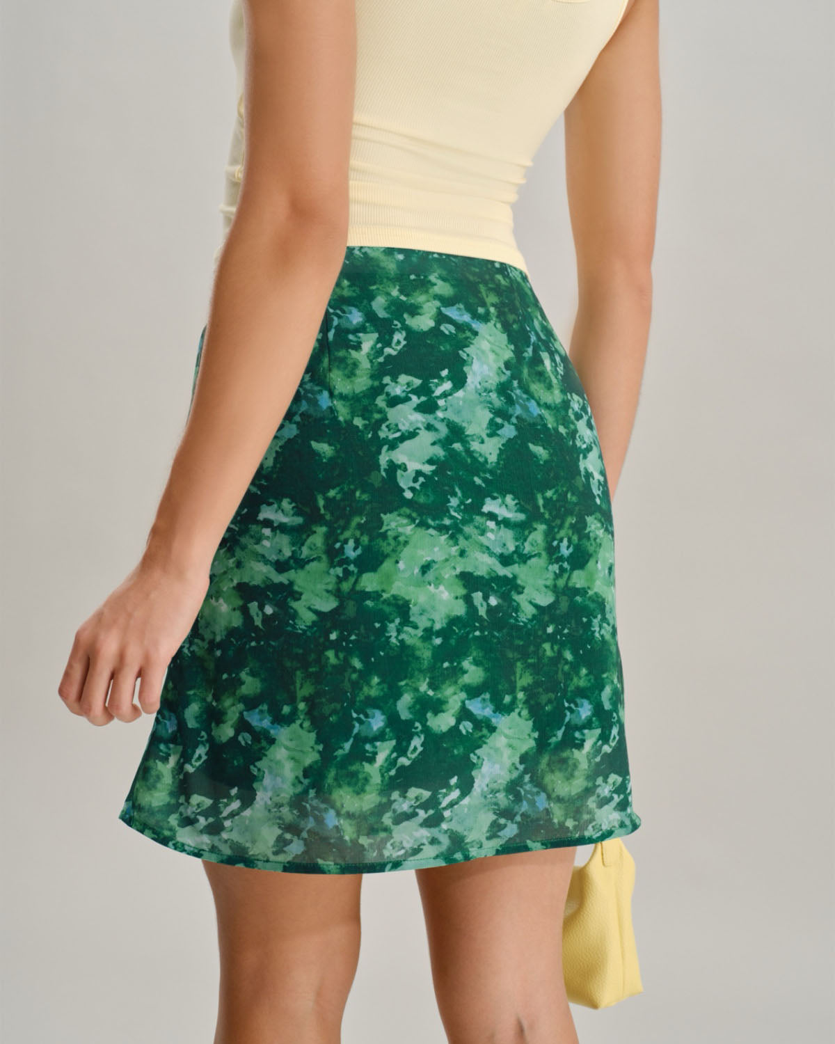Falda de Sirena Floral Verde