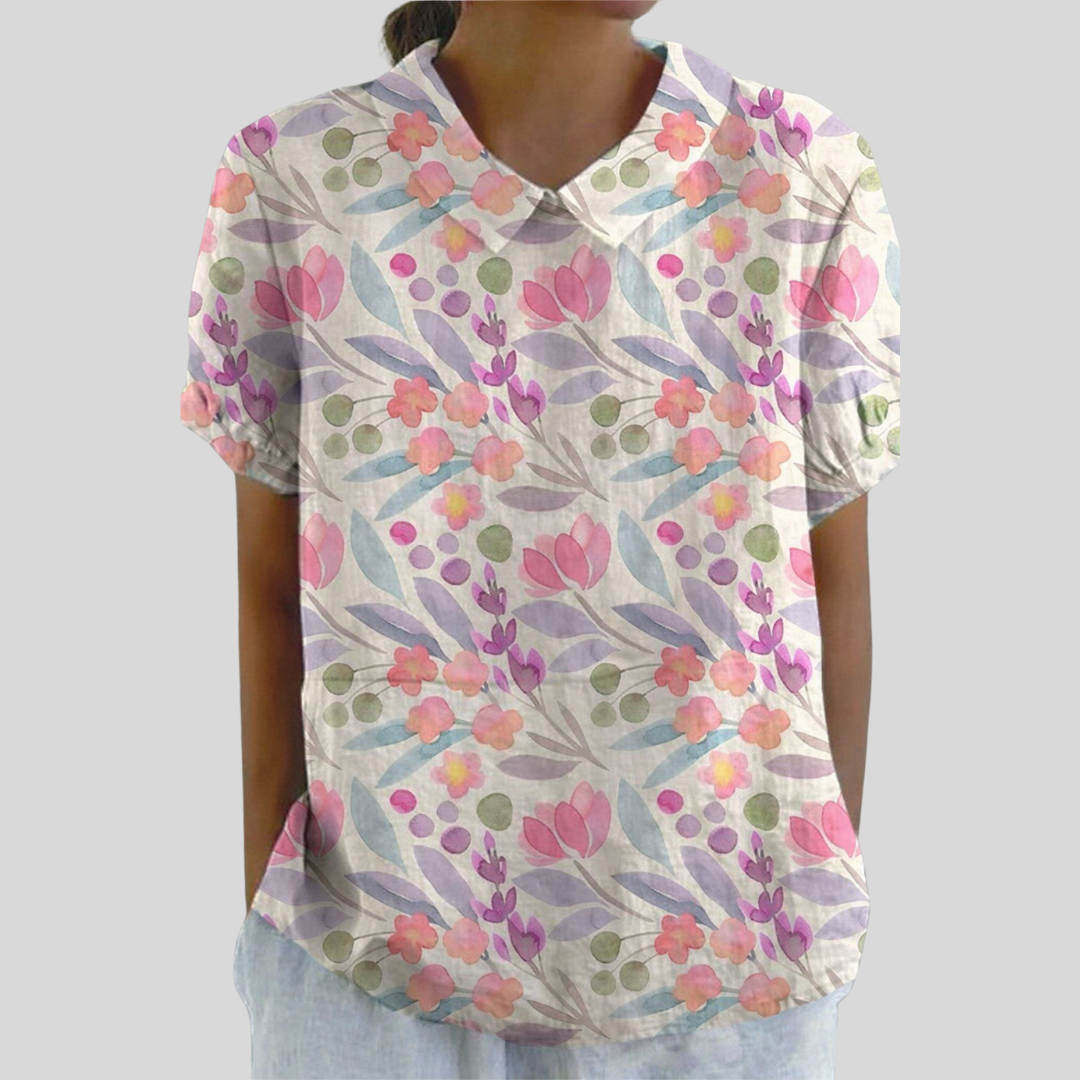 Aurélie | Blusa con Motivo Floral Gráfico
