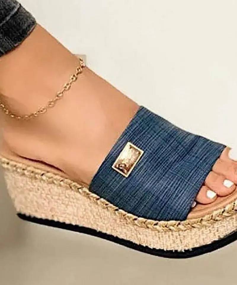 Olivia - Sandały na koturnie z otwartym palcem