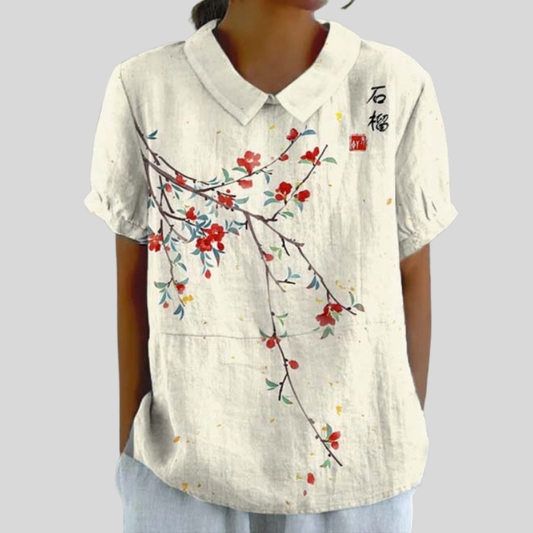 Suzanne | Blusa Floral Minimalista