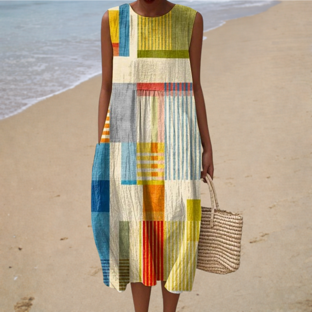 Madeleine | Vestido Midi Gráfico
