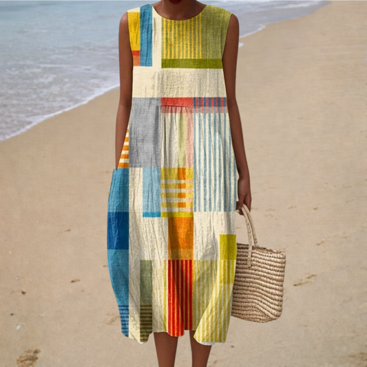 Madeleine | Vestido Midi Gráfico