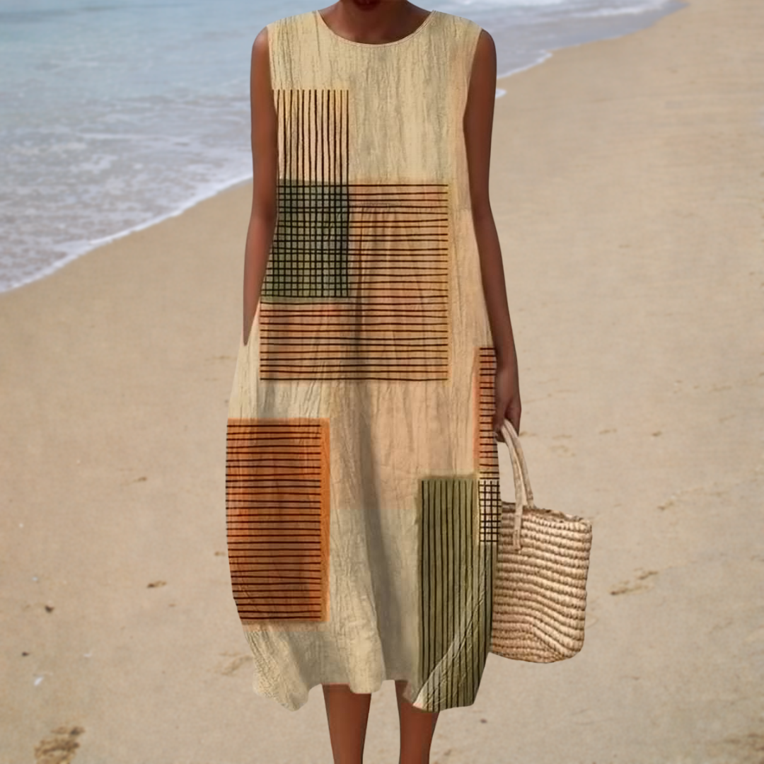 Aurélie | Vestido Midi Gráfico