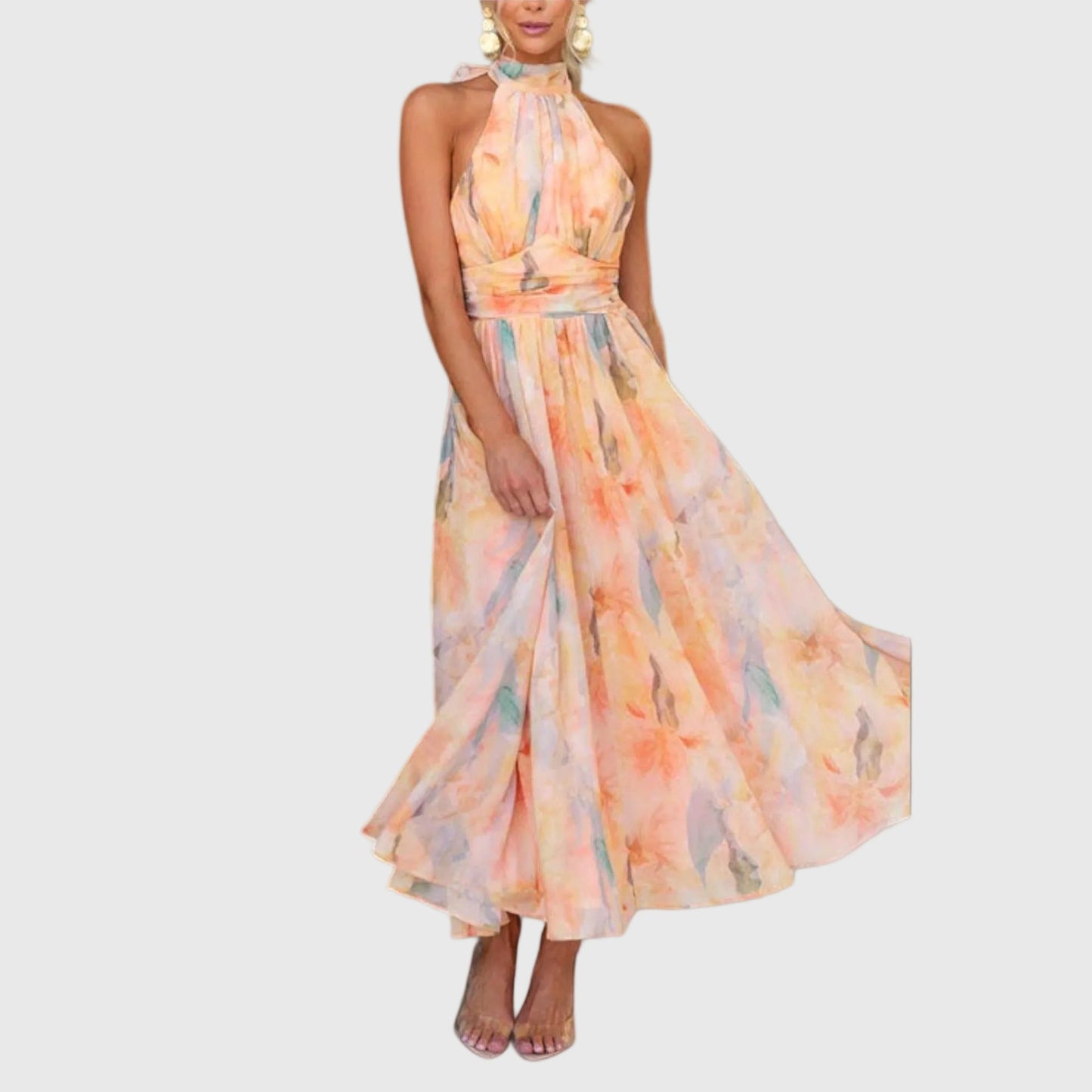 Élodie | Vestido Maxi Acuarela Elegante