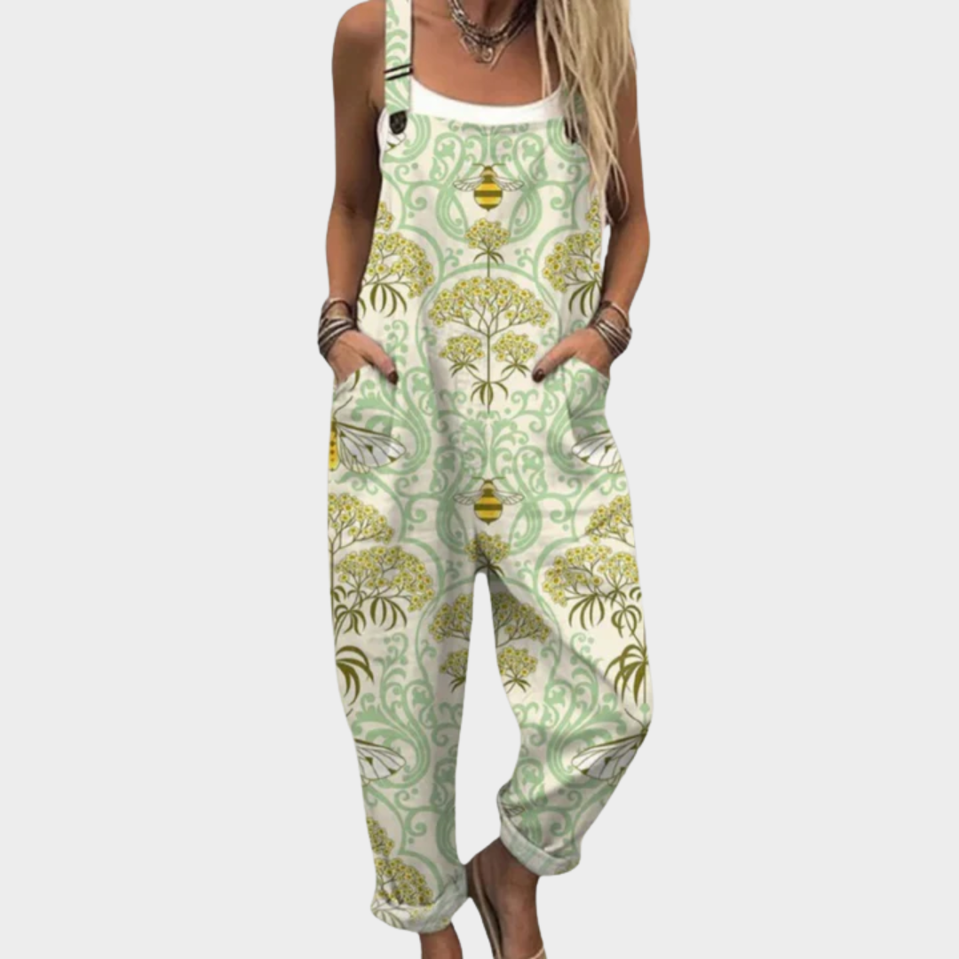 Pantalones de tirantes estampados cómodos