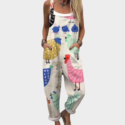 Pantalón de tirantes estampado cómodo