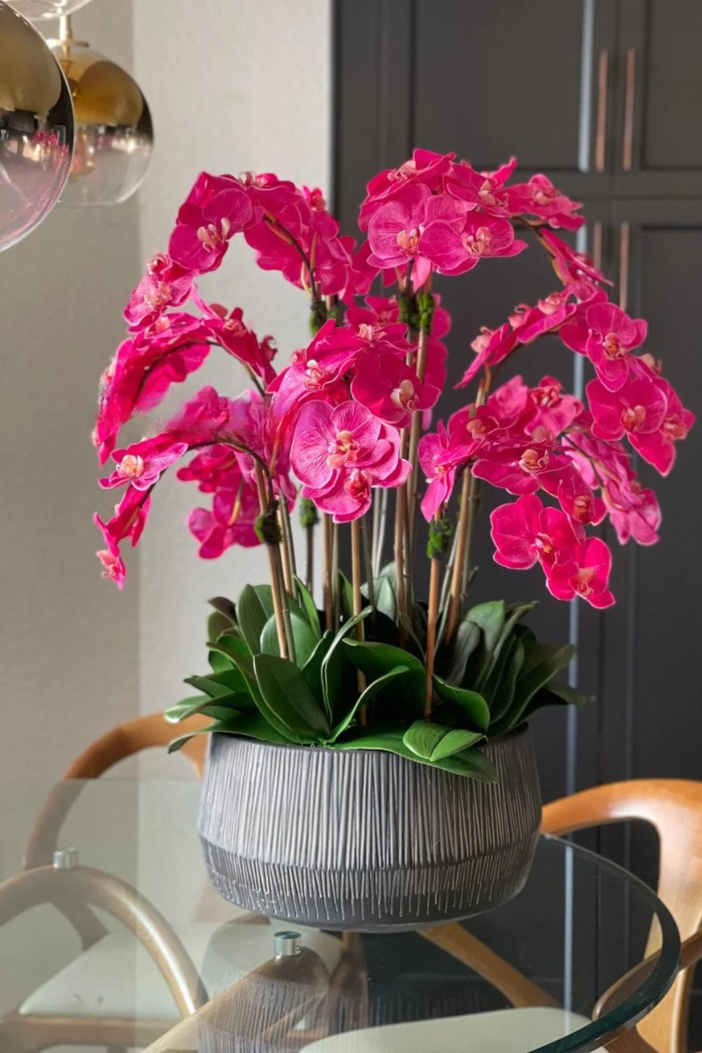 Cuenco Java con Orquídeas Phalaenopsis Rosadas