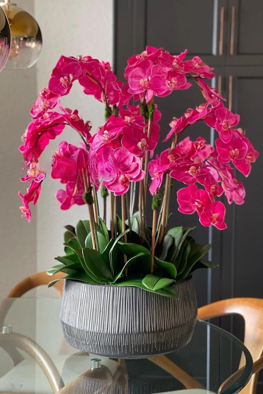 Cuenco Java con Orquídeas Phalaenopsis Rosadas