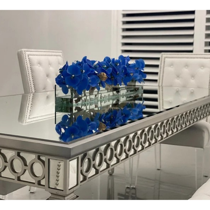 Orquídeas Phalaenopsis Azules en Plato de Vidrio Casa Moderna