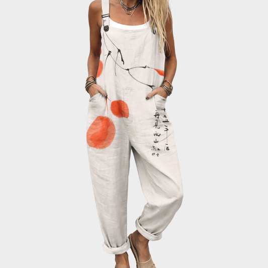Pantalones de tirantes estampados cómodos
