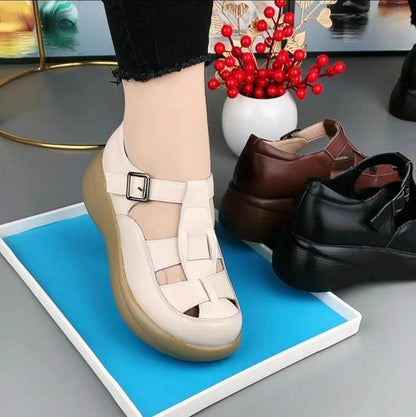 Zapatos de piel de diseño tejido