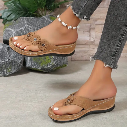 Lysiane | Sandalias Ortopédicas Florales con Cuña