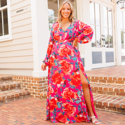 Vestido Maxi Way Too Complicated, Fucsia Multicolor