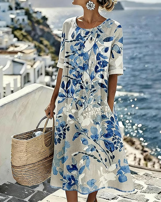 Alba | Vestido midi floral suelto y ligero