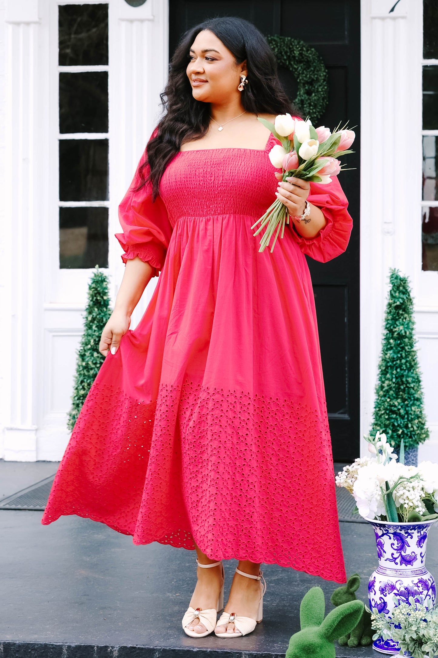 Vestido Midi Brisa Flotante, Rosa Fucsia