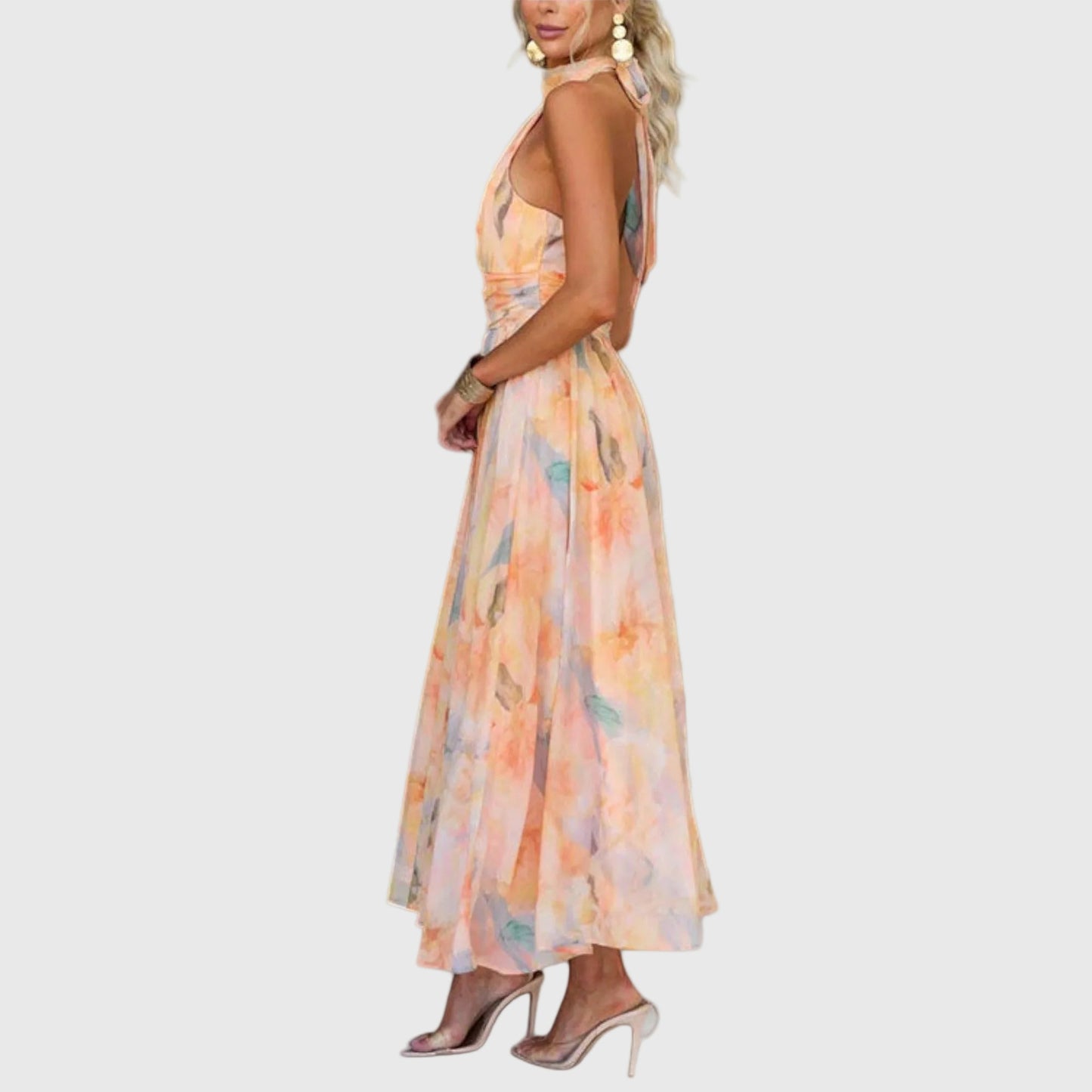 Élodie | Vestido Maxi Acuarela Elegante