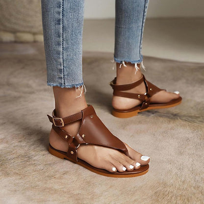 Praefke | Modne sandały płaskie damskie