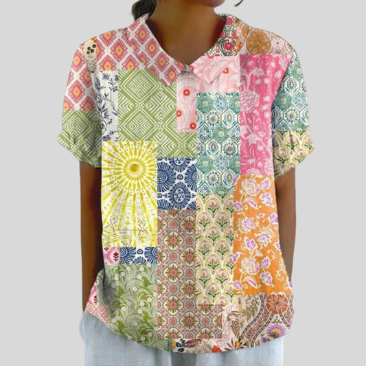 Élina | Blusa Patchwork Artística