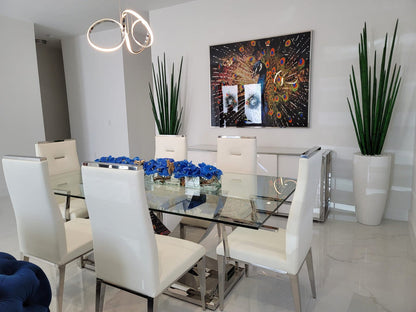Arreglo de Orquídeas Phalaenopsis Azules en Maceta de Vidrio Casa Moderna