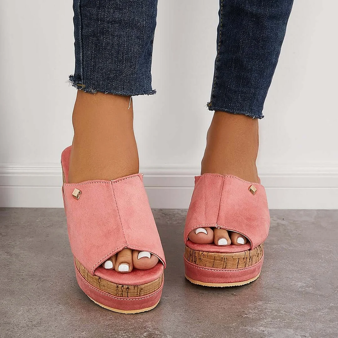 Shannon - Wygodne sandały bez sznurówek z wkładką z korka Sneakersy na platformie z podparciem