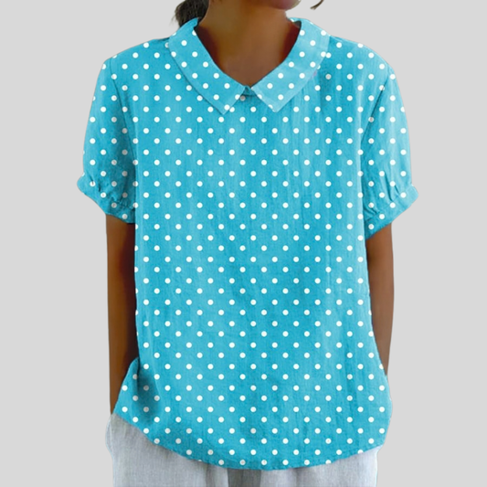 Lucette | Blusa Pois Turquesa