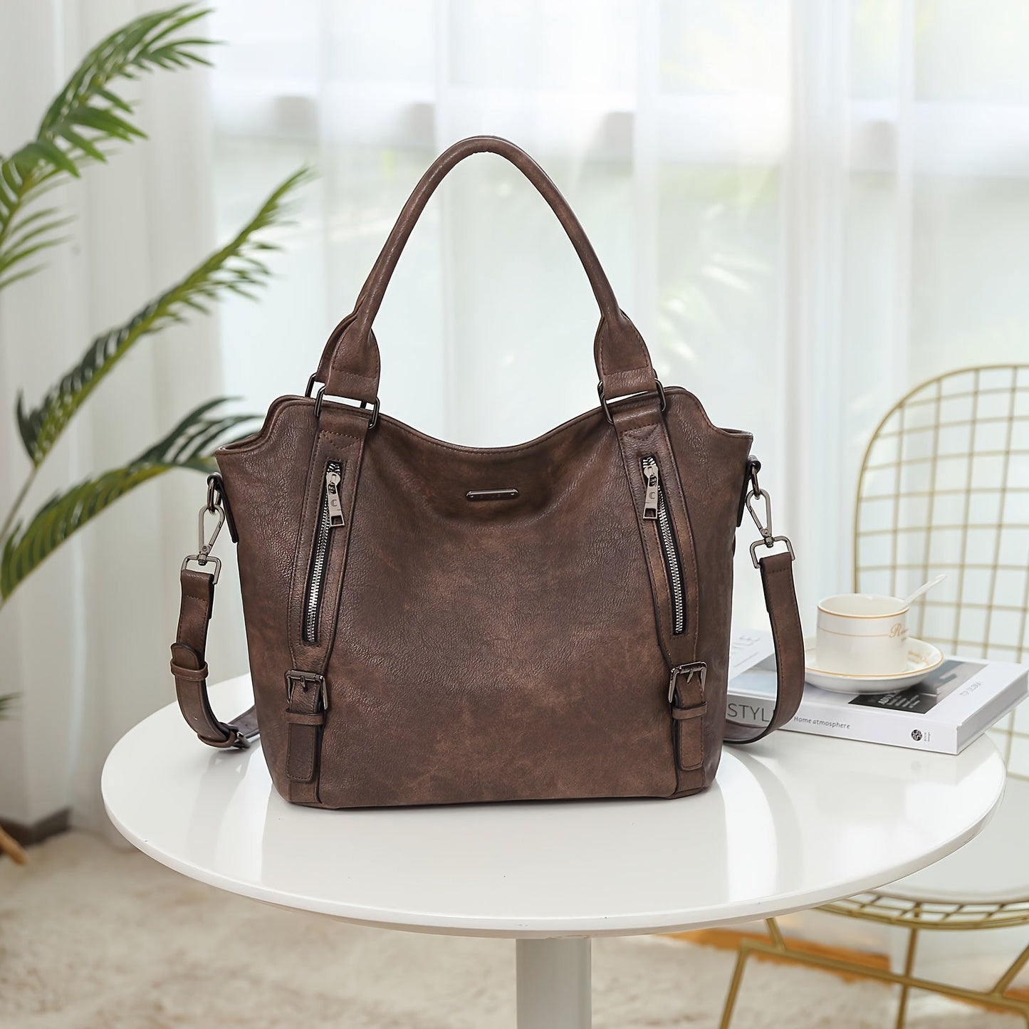 Laurine | Bolso Tote Elegante Multi-Cremalleras