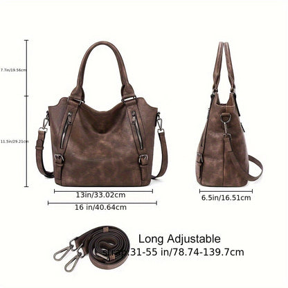 Laurine | Bolso Tote Elegante Multi-Cremalleras