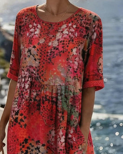 Paula | Vestido midi floral suelto y ligero