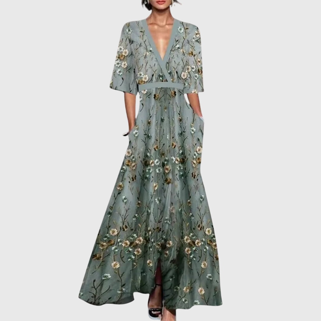Victoire | Vestido Maxi Floral Elegante