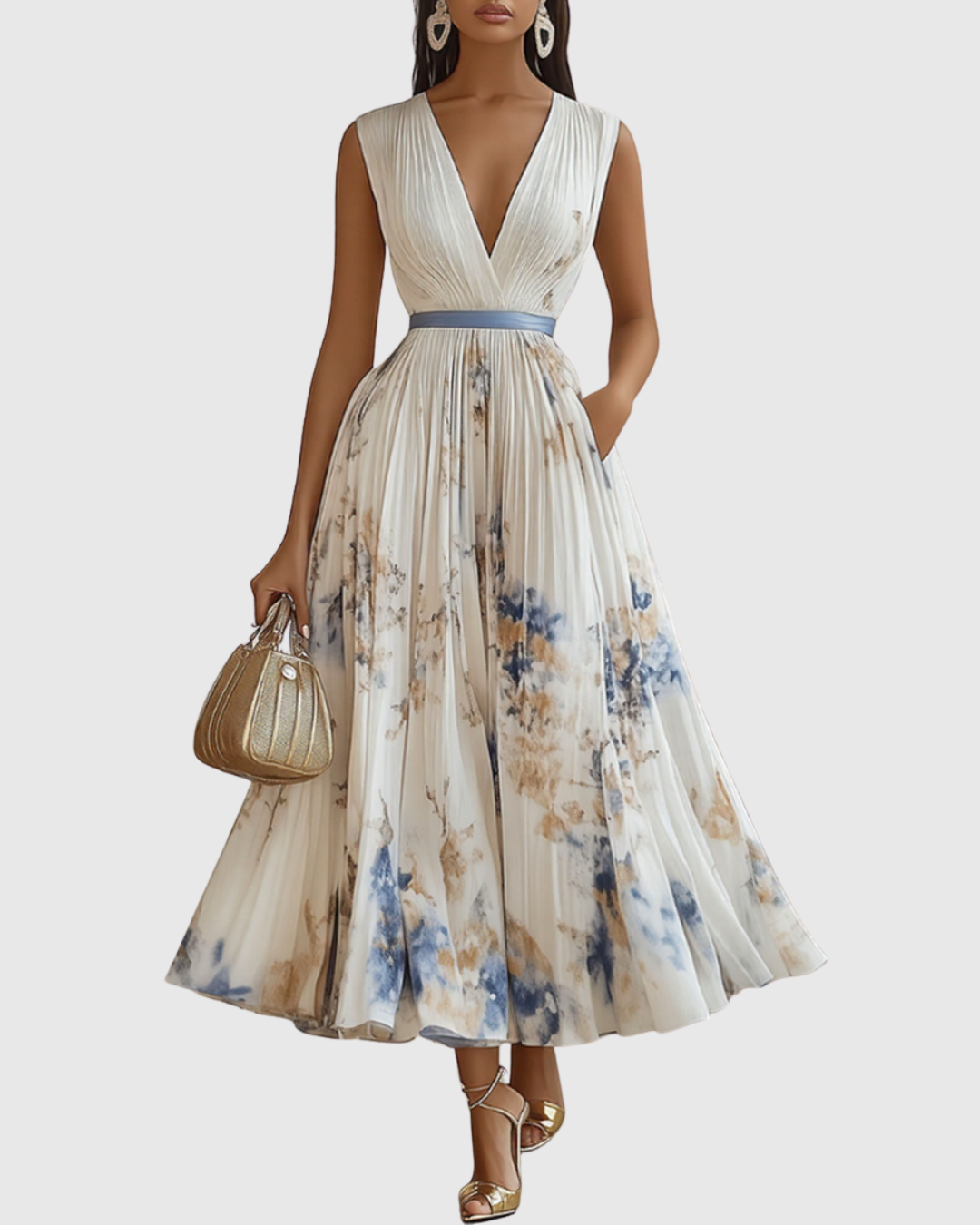 Siena™ - Elegante Vestido Maxi Plisado