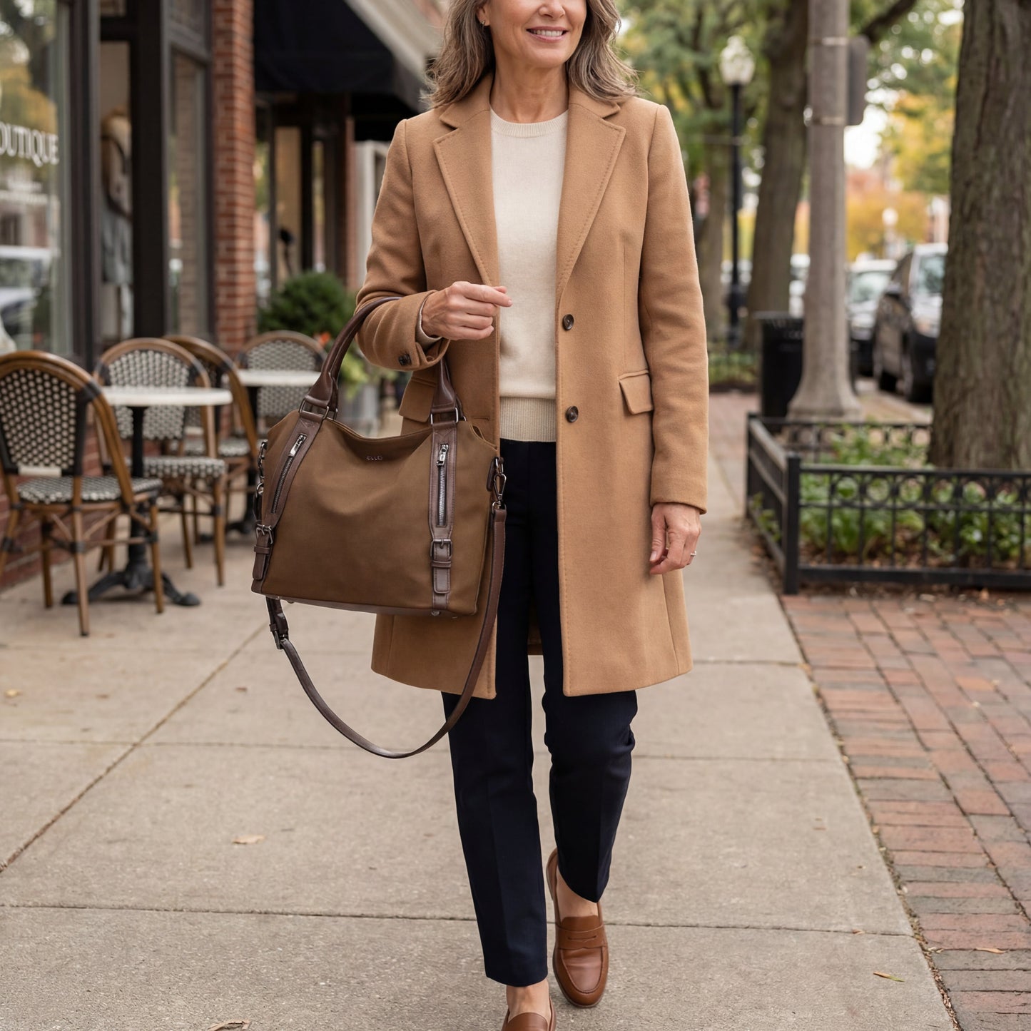 Laurine | Bolso Tote Elegante Multi-Cremalleras