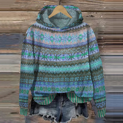 Solène | Sudadera con Capucha de Motivo Étnico
