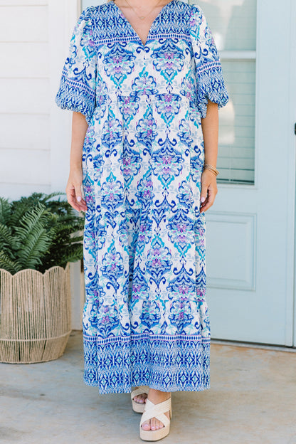 Un Paseo a la Panadería Vestido Midi, Azul