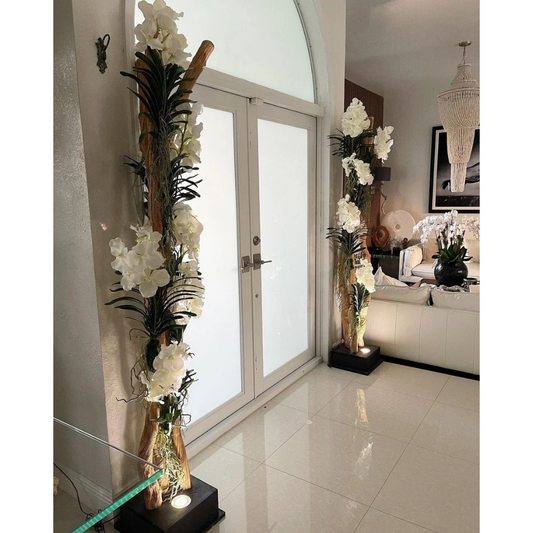 Lámpara de Pie Liana con Orquídeas Vanda