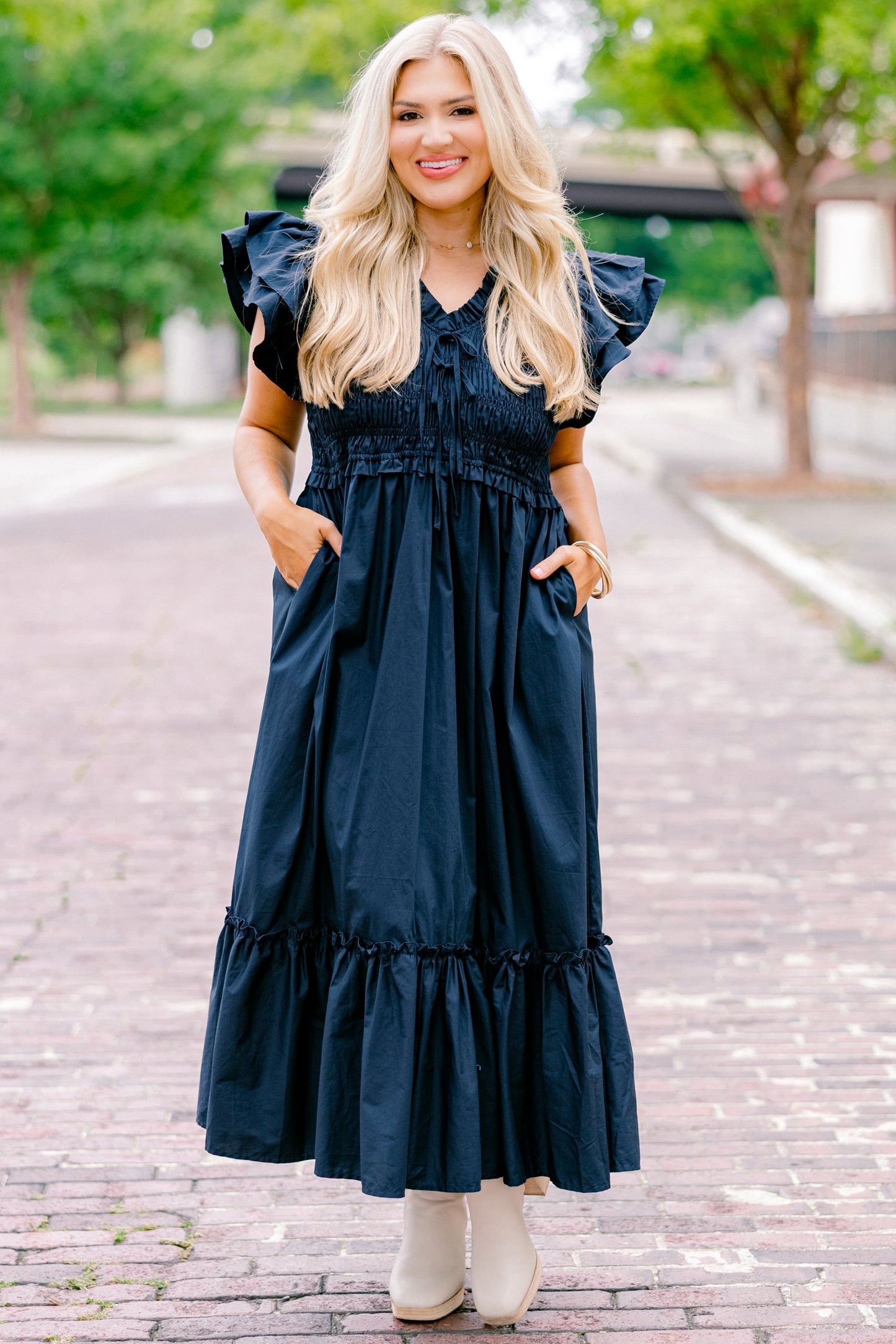 Vestido Como Por Arte de Magia, Marino