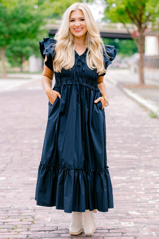 Vestido Como Por Arte de Magia, Marino