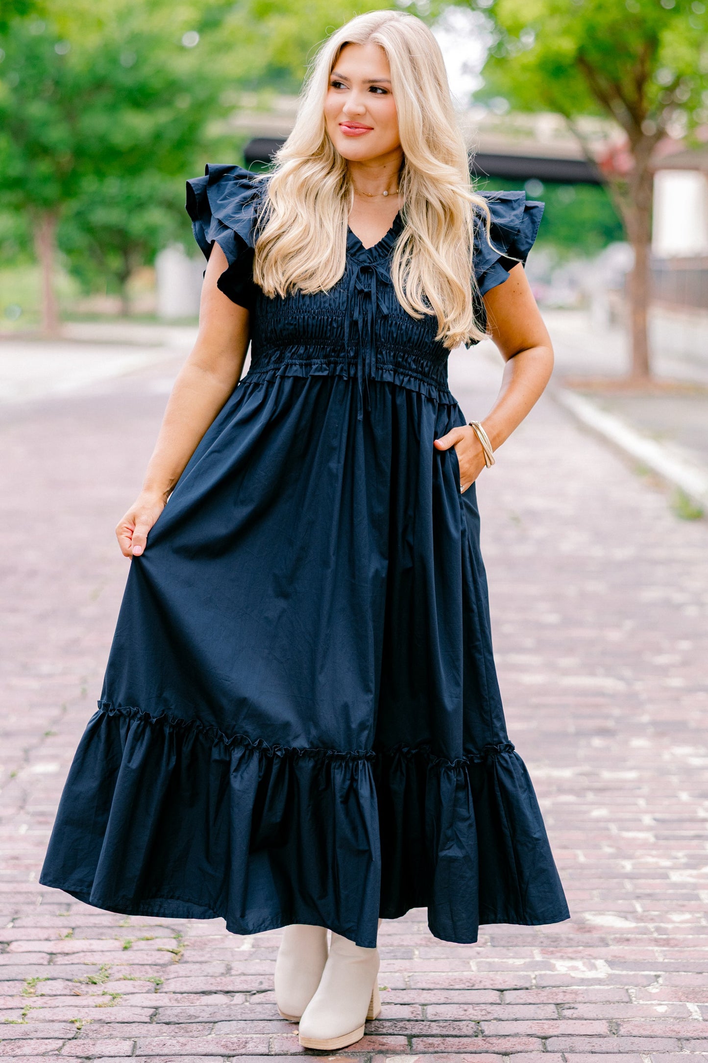 Vestido Como Por Arte de Magia, Marino
