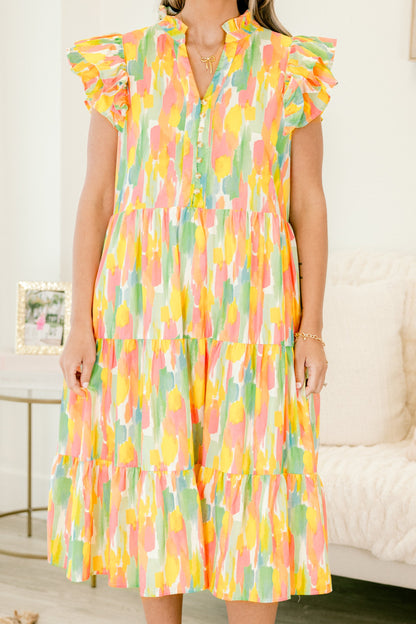 Vestido Personalidad Floreciente, Acuarela