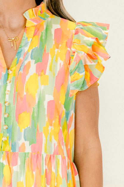 Vestido Personalidad Floreciente, Acuarela