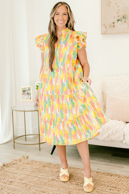 Vestido Personalidad Floreciente, Acuarela