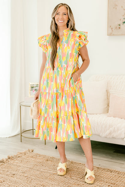 Vestido Personalidad Floreciente, Acuarela