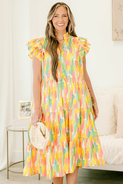 Vestido Personalidad Floreciente, Acuarela