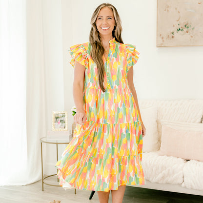 Vestido Personalidad Floreciente, Acuarela