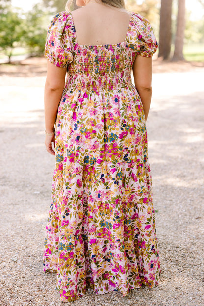 Vestido Brighter Perspective, Floral Beige