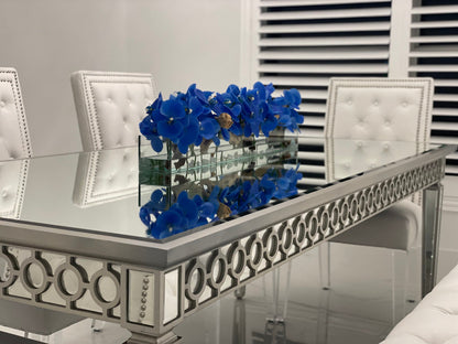 Arreglo de Orquídeas Phalaenopsis Azules en Maceta de Vidrio Casa Moderna