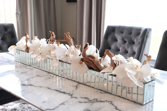 Orquídeas Phalaenopsis Blancas en Maceta Espejada Dazzle