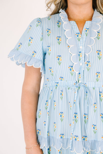 Vestido Caught You Smiling, Azul